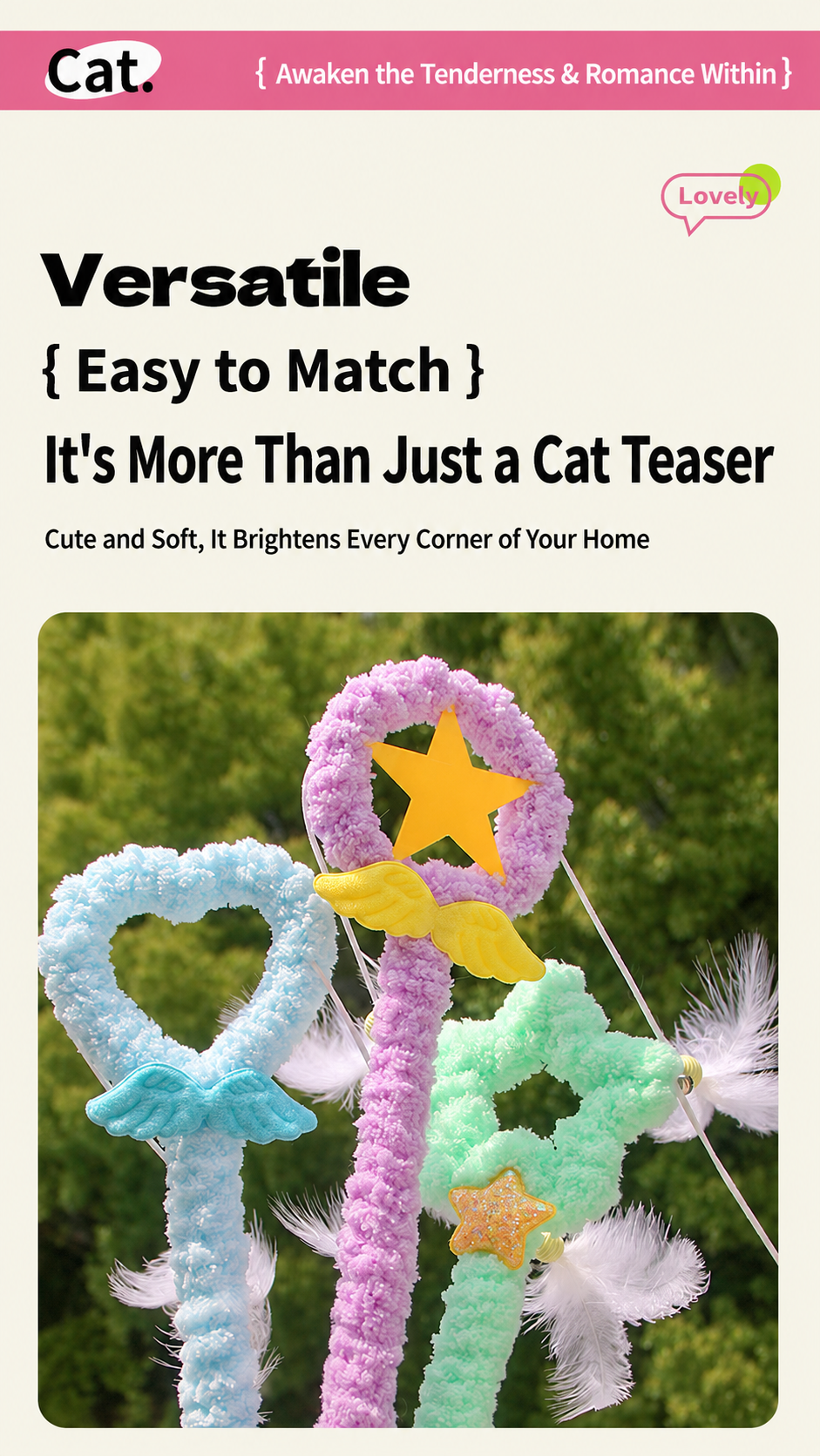 Magic Wand Cat Teaser – Plush Fairy Wand