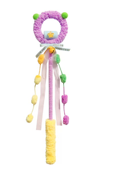 Cat Teaser Wand with Bell & Ribbons