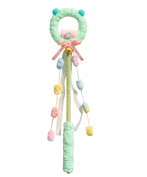 Cat Teaser Wand with Bell & Ribbons
