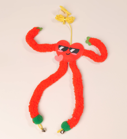 Bouncy Monster Hanging Cat Toy – Self-Play Door Frame Teaser with Bells
