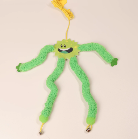 Bouncy Monster Hanging Cat Toy – Self-Play Door Frame Teaser with Bells