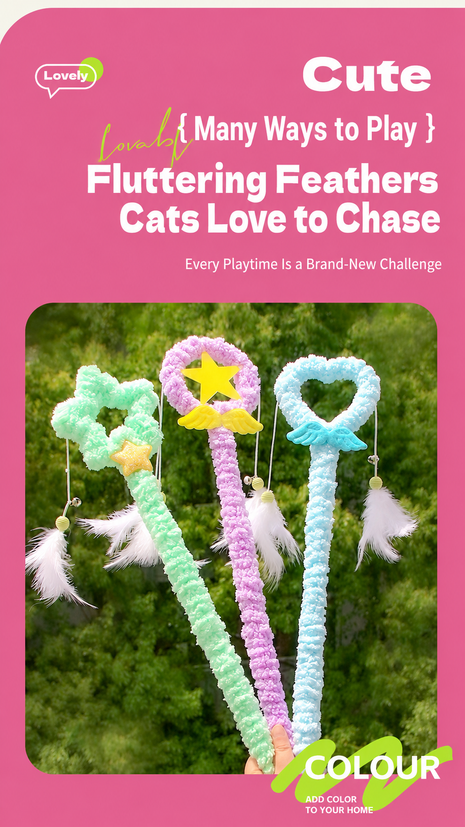 Magic Wand Cat Teaser – Plush Fairy Wand