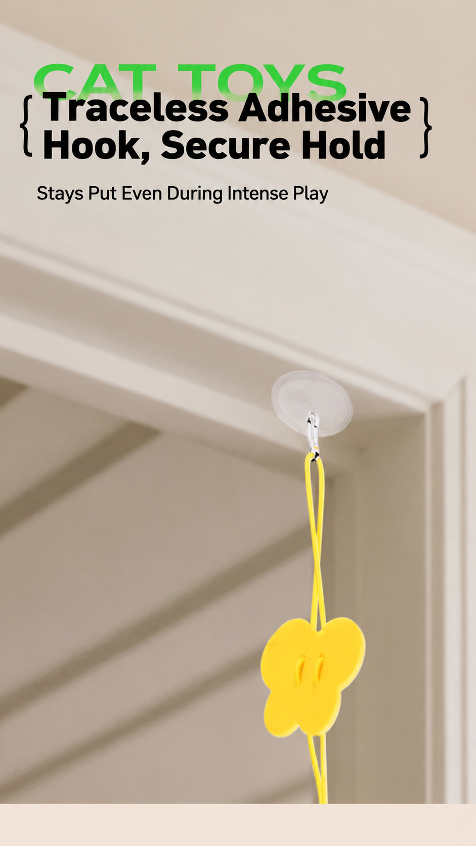 Bouncy Monster Hanging Cat Toy – Self-Play Door Frame Teaser with Bells