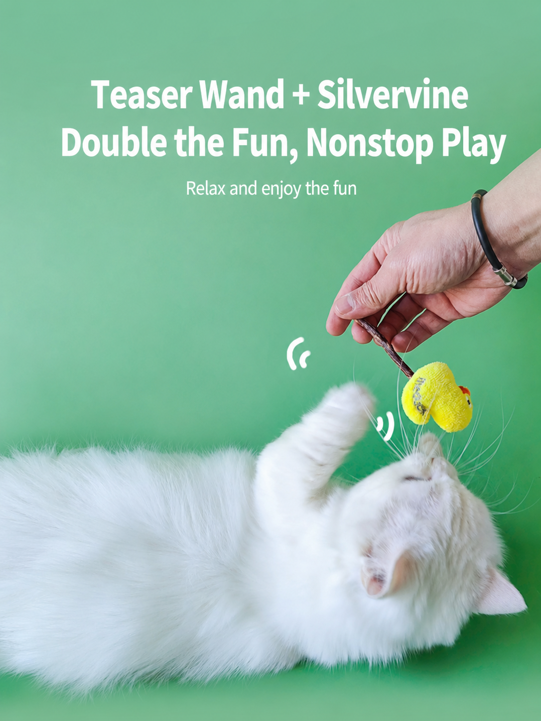 Silvervine Chew Stick Cat Toy with Plush Topper – Natural Dental Teaser (Bunny, Bear, Duck & More)