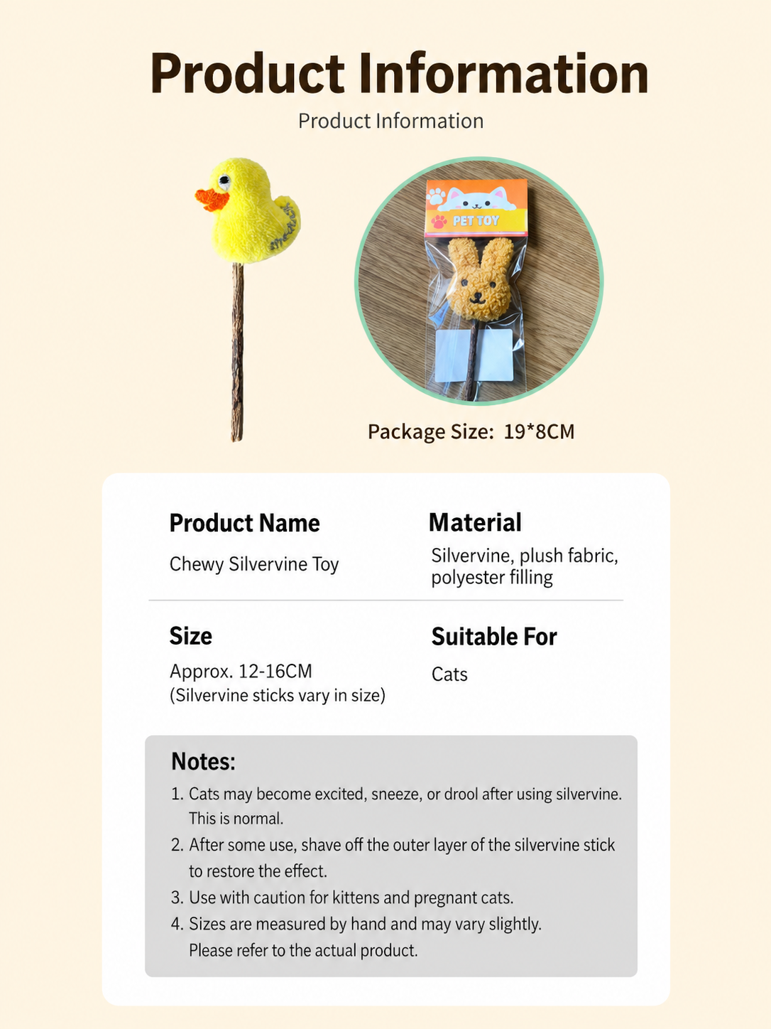 Silvervine Chew Stick Cat Toy with Plush Topper – Natural Dental Teaser (Bunny, Bear, Duck & More)
